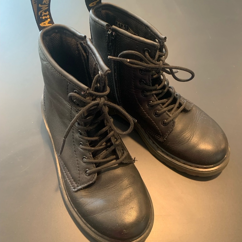 Dr. Martens Black Kids Lace-Up Boots